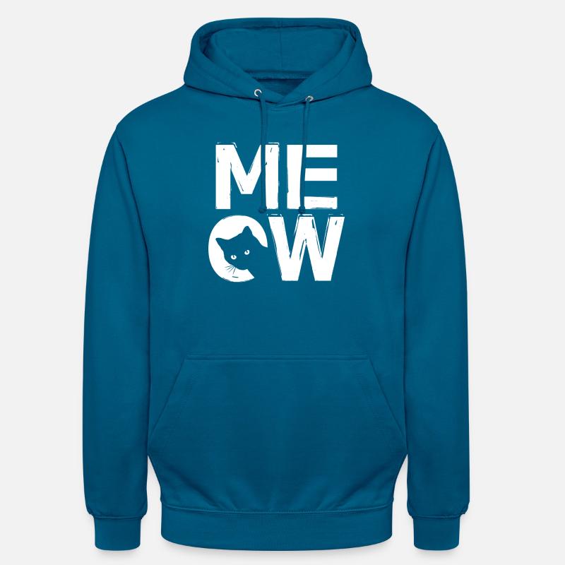 MEOW - conception de chat - Sweat-shirt à capuche unisexe - bleu profond 