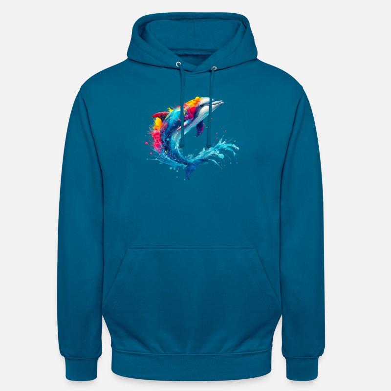 Delfin - Unisex Hoodie - Tiefseeblau 