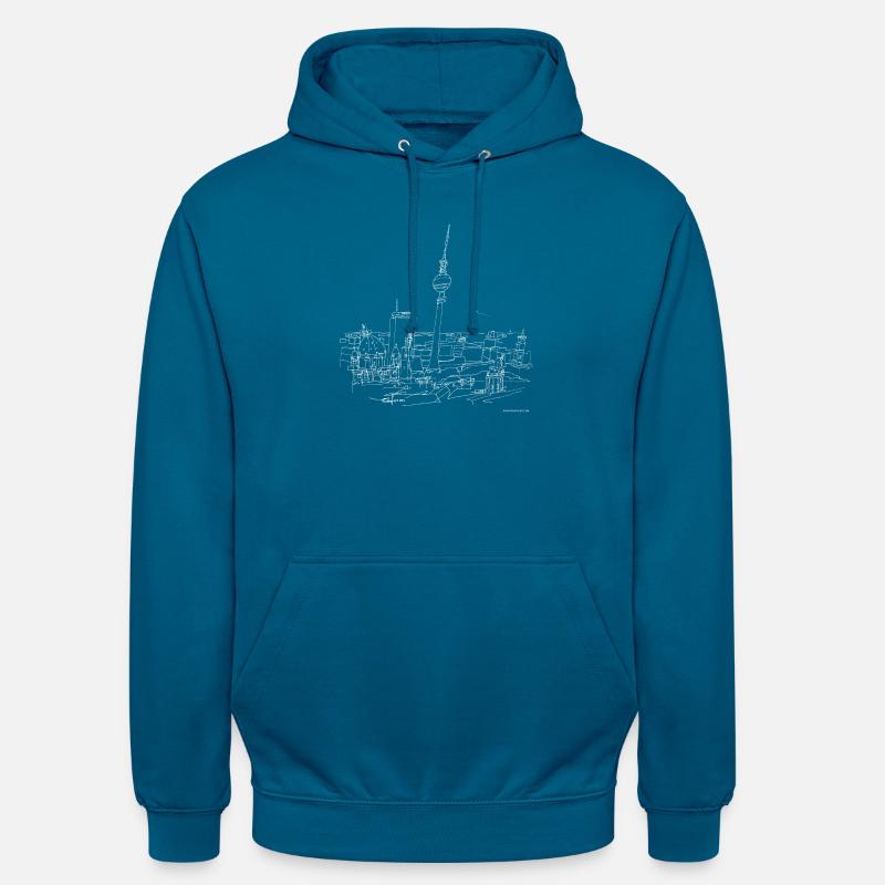 Dessin de Berlin - Sweat-shirt à capuche unisexe - bleu profond 