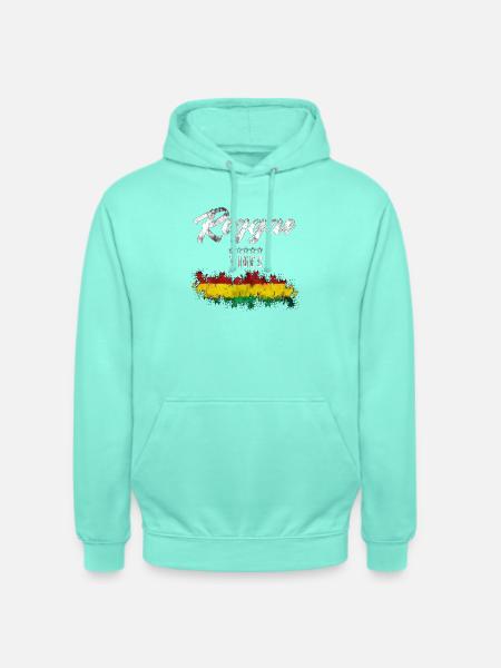 Reggae Vibes Black Waterfall Print - Unisex Hoodie - mint