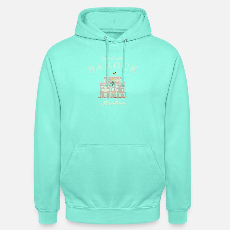 Mannheim, Palais baroque, Bade-Wurtemberg - Sweat-shirt à capuche unisexe - menthe