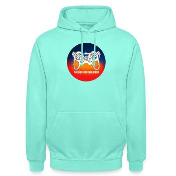 Game Console Gamer - Unisex Hoodie - mint - Front - AI Model Male 185 light (185cm) & AI Model Female 180 light (180cm)