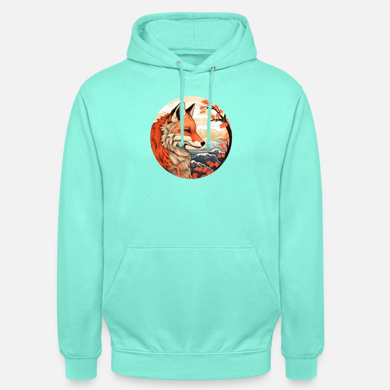 Fuchs zwischen den Blütengipfeln Herbst - Unisex Hoodie - Mint