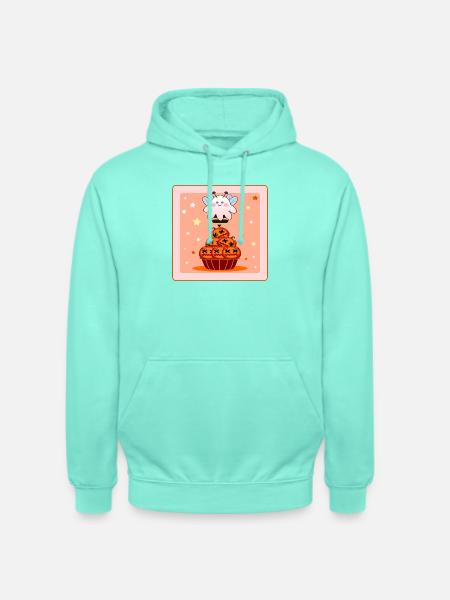 PUMPKIN CUPCAKE HALLOWEEN HONEY BEE - Unisex Hoodie - mint