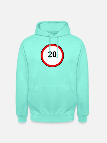 Tempo20 Sign Retro Illustration - Unisex Hoodie - mint