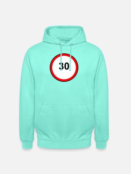 Tempo 30 Sign Pattern - Unisex Hoodie - mint