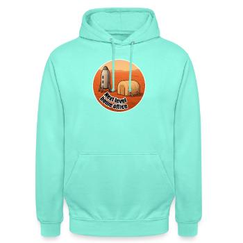 Mars Next Level Home Office - Unisex Hoodie - mint - Front - AI Model Male 185 light (185cm) & AI Model Female 180 light (180cm)
