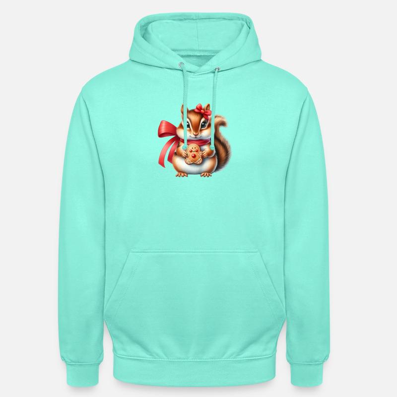 Ingwer-Eichhörnchen mit Keks - Unisex Hoodie - Mint