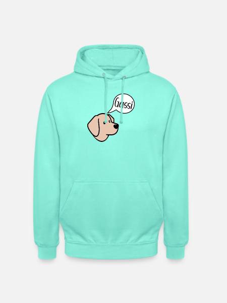 Dog walks, dog puppies, walking - Unisex Hoodie - mint