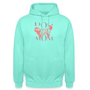 Dog Motif - Unisex Hoodie - mint - Front - AI Model Male 185 light (185cm) & AI Model Female 180 light (180cm)