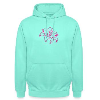 Fleur de lys - Sweat-shirt à capuche unisexe - menthe - Devant - AI Model Male 185 light (185cm) & AI Model Female 180 light (180cm)