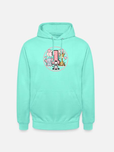 Premier anniversaire Faune 1 - Sweat-shirt à capuche unisexe - menthe