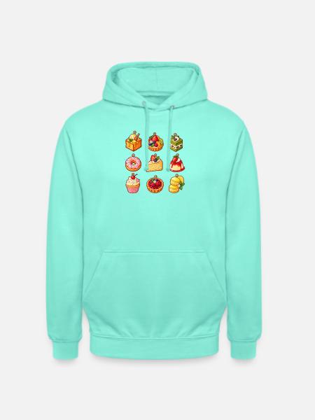Bunte Dessert-Icons Kollektion - Unisex Hoodie - Mint