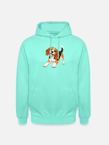 Fröhlicher Beagle Clipart - Unisex Hoodie - Mint