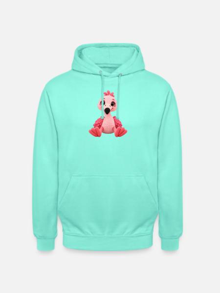 Kuschelig Pink Flamingo Plüschfigur - Unisex Hoodie - Mint