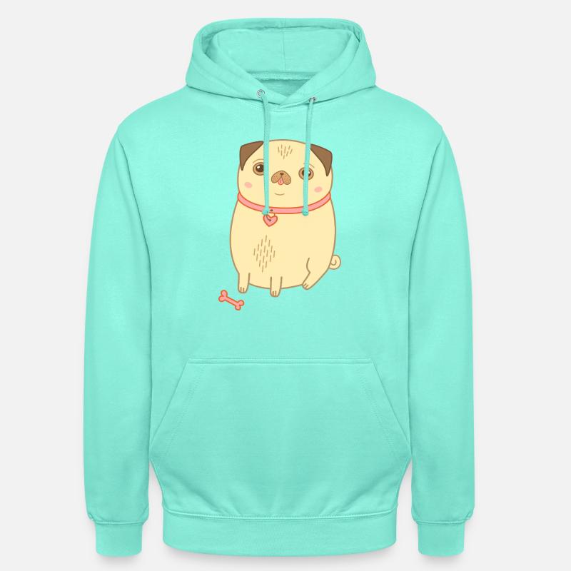 Mops beige süßer Hund Geschenk Mopsmama - Unisex Hoodie - Mint