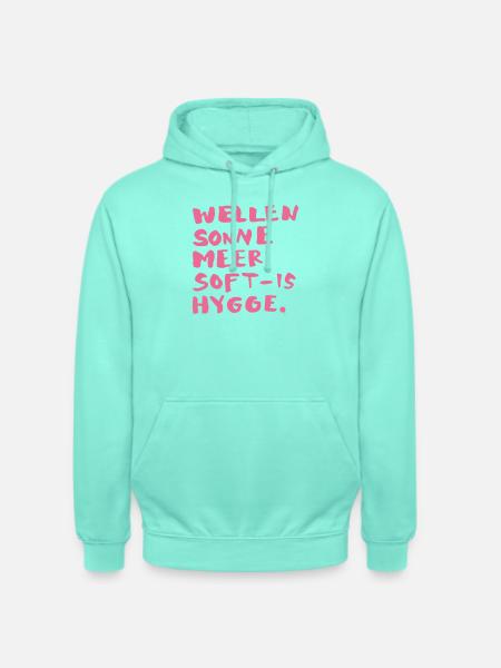 hygge words pink - Unisex Hoodie - Mint