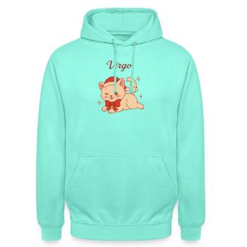 Virgo Katzenzauber Weihnacht - Unisex Hoodie - Mint - Vorne - AI Model Male 185 light (185cm) & AI Model Female 180 light (180cm)