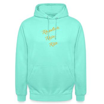 Régulez. Réinitialiser. Lève-toi. – Système nerveux - Sweat-shirt à capuche unisexe - menthe - Devant - AI Model Male 185 light (185cm) & AI Model Female 180 light (180cm)