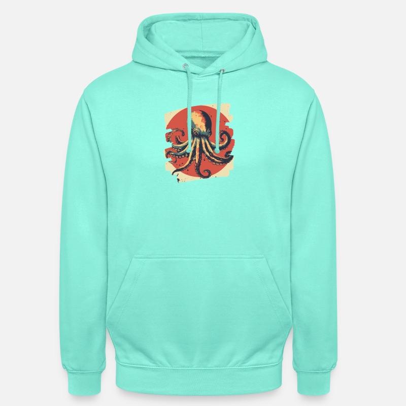 Pieuvre Pieuvre - Sweat-shirt à capuche unisexe - menthe