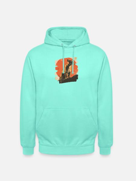 Lion from mountain Retro - Unisex Hoodie - mint