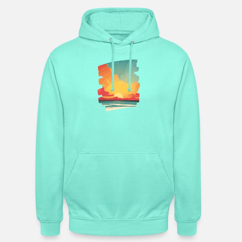 Coucher de soleil d’été - Sweat-shirt à capuche unisexe - menthe