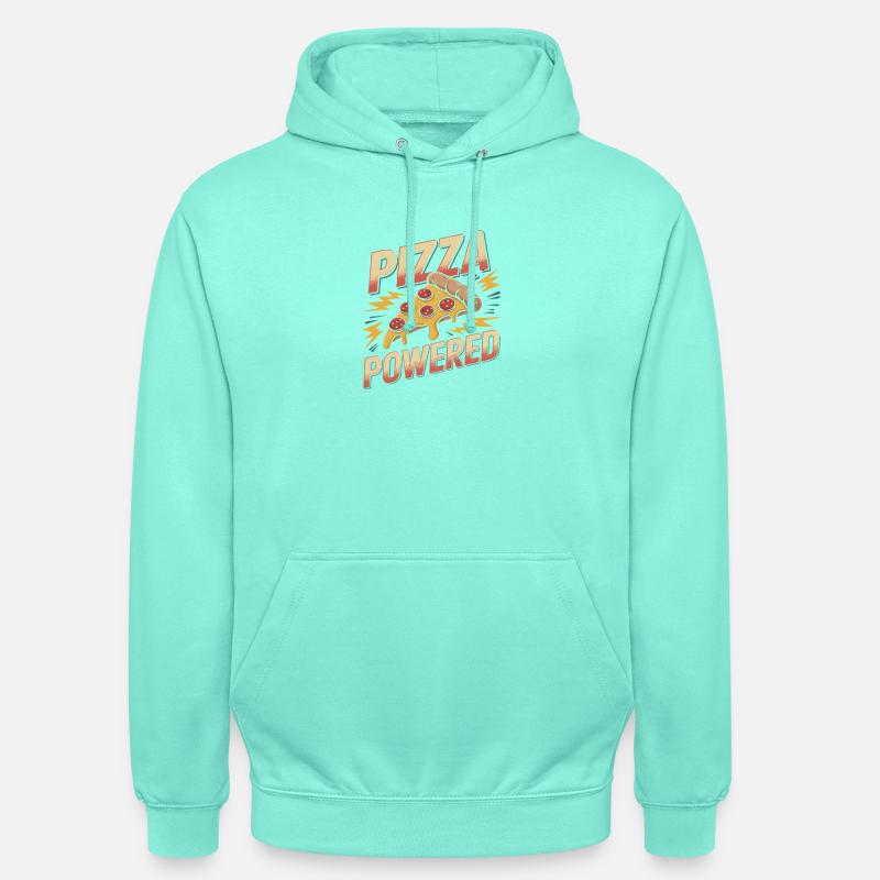 Pizza Powered - Pizza Rétro - Sweat-shirt à capuche unisexe - menthe