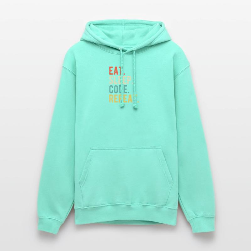 Eat Sleep Code Repeat Programmer Nerd Retro Sweat-shirt à capuche unisexe