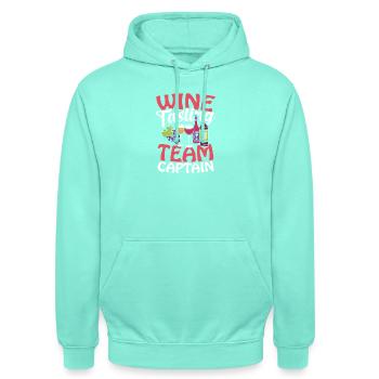 Wine Tasting Team Captain - Unisex Hoodie - mint - Front - AI Model Male 185 light (185cm) & AI Model Female 180 light (180cm)