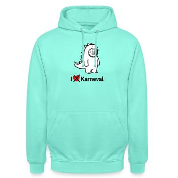 Carnival grouches - Unisex Hoodie - mint - Front - AI Model Male 185 light (185cm) & AI Model Female 180 light (180cm)