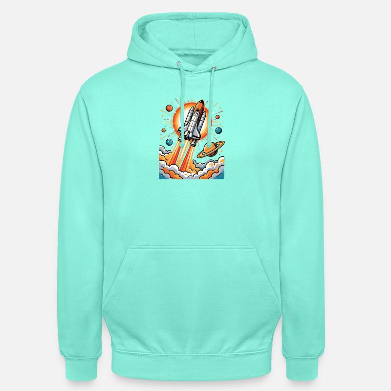 Explosion de fusée dans l’espace - Sweat-shirt à capuche unisexe - menthe