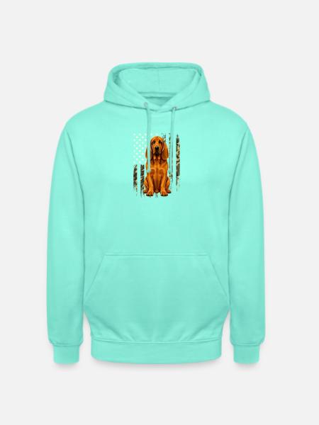 Bloodhound Tarnung US-Flagge – Jagdhund-Vater - Unisex Hoodie - Mint