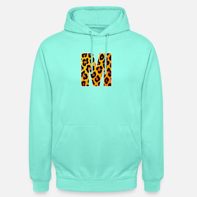 Lettre M du léopard - Sweat-shirt à capuche unisexe - menthe