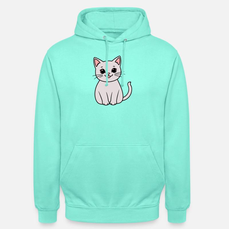 chaton gris - Sweat-shirt à capuche unisexe - menthe