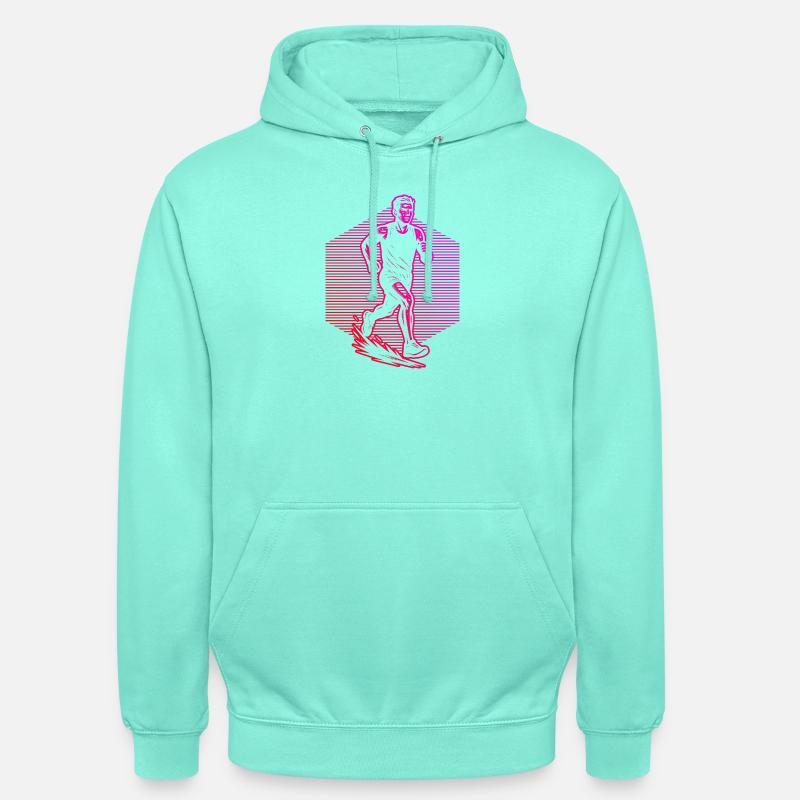 Illustration de course pour la course - Sweat-shirt à capuche unisexe - menthe