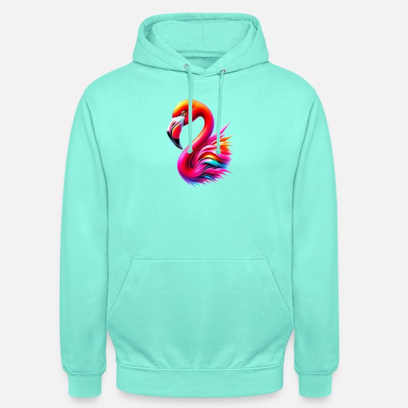 Flamant - Sweat-shirt à capuche unisexe - menthe