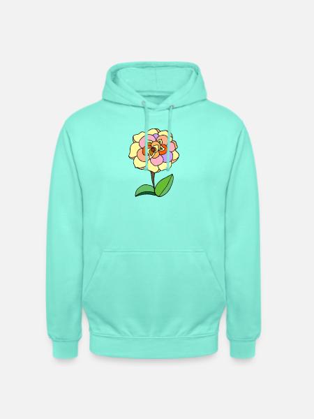 Fleur - Sweat-shirt à capuche unisexe - menthe