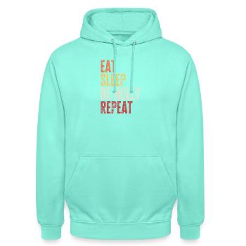 Mange, dors, sois Holly, répète le nom rétro - Sweat-shirt à capuche unisexe - menthe - Devant - AI Model Male 185 light (185cm) & AI Model Female 180 light (180cm)