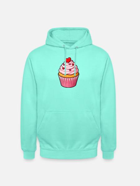 Herz Cupcake Lieblich - Unisex Hoodie - Mint