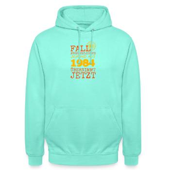 Fall 1984 - Unisex Hoodie - Mint - Vorne - AI Model Male 185 light (185cm) & AI Model Female 180 light (180cm)