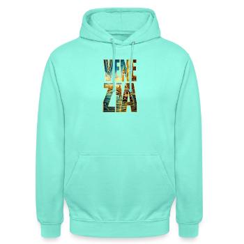 Venise-Goldene Kanäle - Unisex Hoodie - Mint - Vorne - AI Model Male 185 light (185cm) & AI Model Female 180 light (180cm)