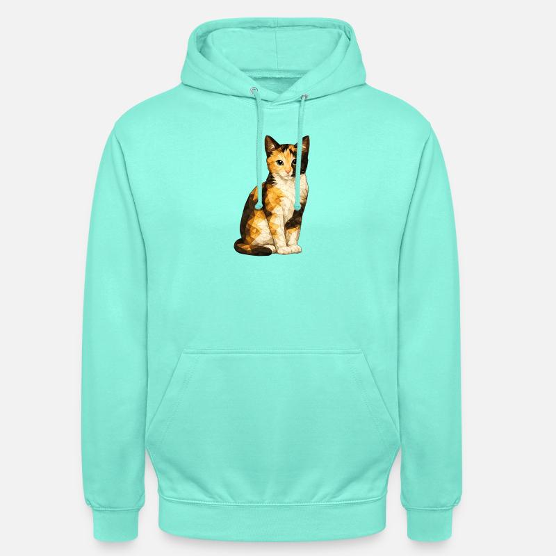 Emmi Polygon Chat Mignonnerie Géométrique - Sweat-shirt à capuche unisexe - menthe