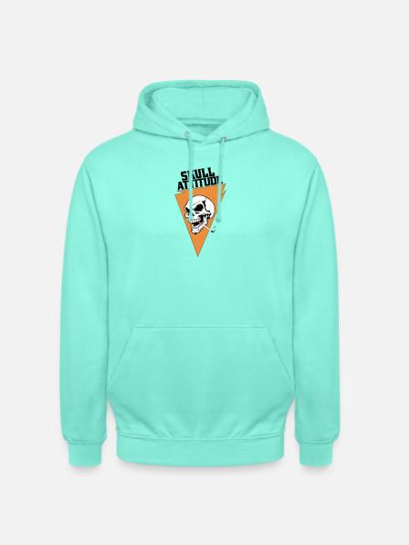 Rebel Skull with Triangle Cigarette - Unisex Hoodie - mint