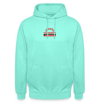 Nordkurve Stadiongänger I Fußball Fan - Unisex Hoodie - Mint - Vorne - AI Model Male 185 light (185cm) & AI Model Female 180 light (180cm)
