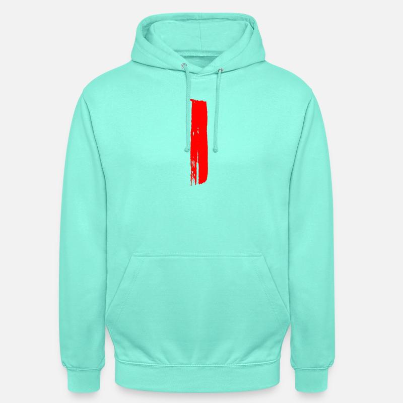 Rayures - Pinceaux / Peints à la main - Sweat-shirt à capuche unisexe - menthe