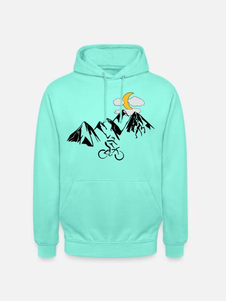 Mountain bikers with mountains - Unisex Hoodie - mint