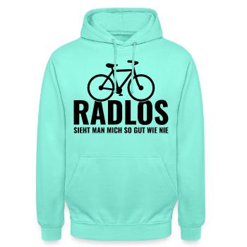 Fahrrad - Radlos sieht man mich so gut wie nie  - Unisex Hoodie - Mint - Vorne - AI Model Male 185 light (185cm) & AI Model Female 180 light (180cm)
