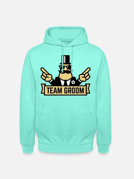 Team Groom (Pointing Stag Night Bachelor Party 3C) - Unisex Hoodie - mint