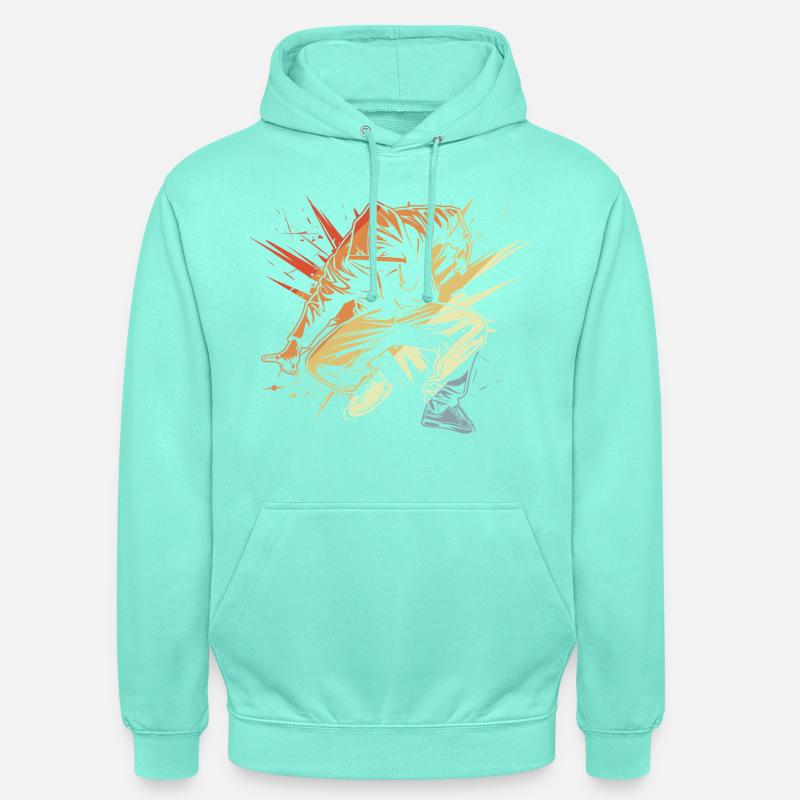 Breakdancer dessinant vintage - Sweat-shirt à capuche unisexe - menthe