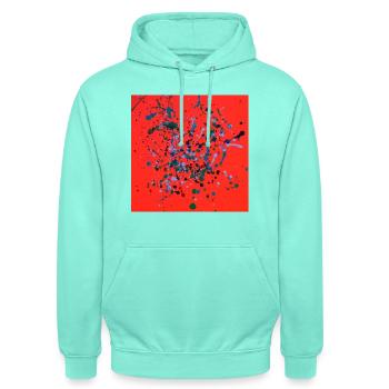 orange_mel - Unisex Hoodie - Mint - Vorne - AI Model Male 185 light (185cm) & AI Model Female 180 light (180cm)